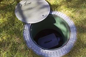 Geöffnete Zisterne mit 3 000 Litern Fassungsvermögen, Foto: ZRK